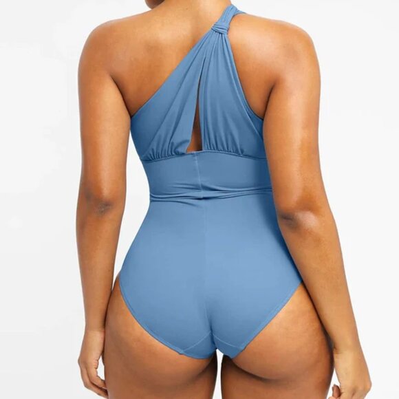 Shapellx Smart Sculpt™ Ruched Twist-Front Shaping Swimsuit - Picture 5 of 5